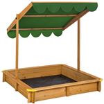 Arenero con cubierta ajustable, Verde