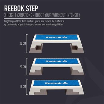 Con fecha de Puro parque Natural Step Reebok ajustable 3 alturas Azul y Blanco, Step, Los mejores precios |  Fnac