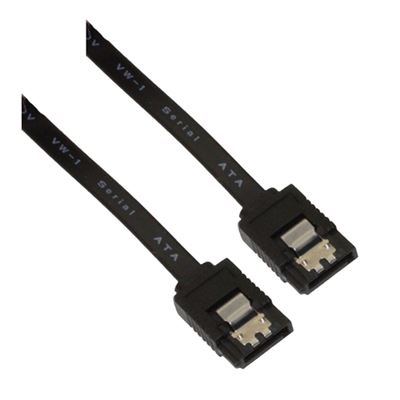 Cable Sata III Datos 6g con Anclajes, Negro, 0.5 M