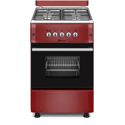 Cocina Gas Solthermic F5s40g2ir 4 Fuegos 50x55cm Roja Burdeos