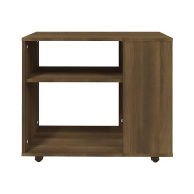Vidaxl Marrón Mesa Auxiliar Madera Contrachapada Roble 70X35x55cm