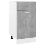 Armario inferior con cajón de cocina vidaXL aglomerado gris hormigón 81,5x40x17 cm