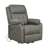 Sillón Relax Eléctrico Reclinable Levantapersonas Imperial Relax, Color Cemento