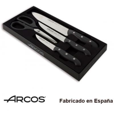 Arcos Serie Maitre juego cuchillos de cocina 4 piezas 3 1 tijeras hoja acero inoxidable nitrum mango