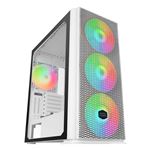 Caja PC Gaming XL Mars Gaming MCPROW, E-ATX, Cristal Templado, 4xVentilador RGB 14cm, Blanco