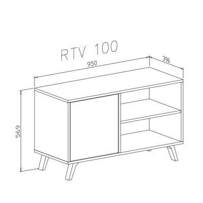 Skraut Home - Set Wind, Conjunto de muebles de Salón/Comedor compuesto por  1Mueble TV100 y 1