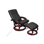 Sillón vidaXL de masaje con reposapiés cuero sintético negro