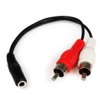 Cable StarTech.com Cable Adaptador de 15cm de Audio Estéreo Mini Jack de 3,5mm Hembra a 2x RCA Macho