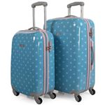 Set 2 maletas de viaje trolley Skpat Topos turquesa