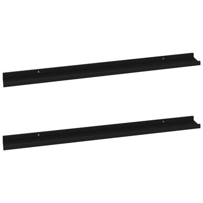 Vidaxl Negro Estantes De Pared 2 Unidades 100X9x3cm