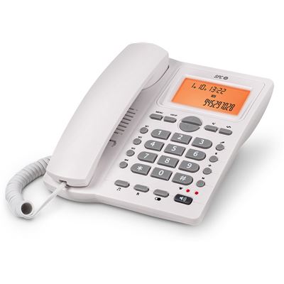 Teléfono Fijo Con Cable Spc Office Id 2 Sobremesa/pared Con Pantalla Iluminada Y 4 Memorias Directas - Blanco