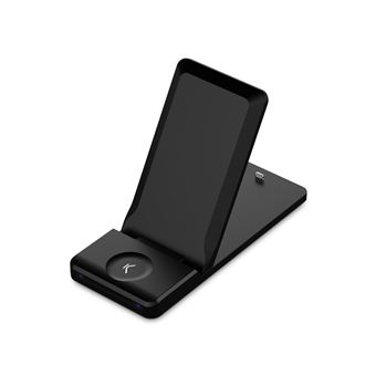 Cargador inalámbrico Ksix 3en1, 15W, Carga rápida simultánea, Para