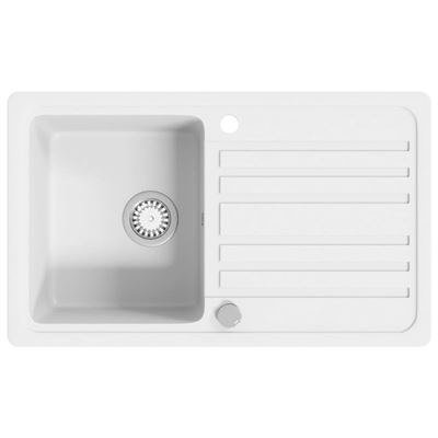 Fregadero Reversible De Granito Con Una Cubeta, Blanco Crema
