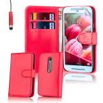 32nd Funda de cuero sintético tipo billetera para Motorola Moto G4 Play (2016) - Rojo