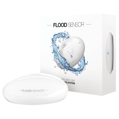 Fibaro Detector Inundación inalámbricobluetooth compatible con apple homekit antena interna contacto nc para sistema alarma dc12v 1 pila cr123a 3.0 fgbhfs101