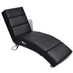 Sillón vidaXL de masaje reclinable de cuero sintético negro