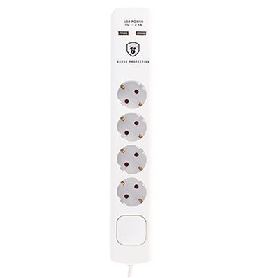 Tm Electron Base Múltiple 4 Tomas Con 2 Usb