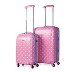 Set 2 maletas de viaje trolley Skpat Topos rosa