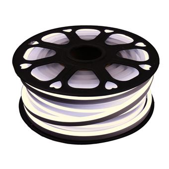 Tira LED NEON flexible 25m, Color luz Blanco Cálido 4200K 12VDC 8 * 16mm, corte 2,5cm, 120 led/m SMD2835,