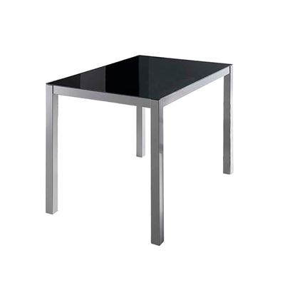 Momma Home Negro Mesa De Cocina Rectangular Melbourne De Cristal 110X75x75cm