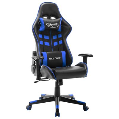 Silla Gaming De Cuero Sintético Vidaxl Negro Y Azul