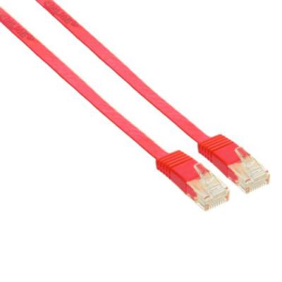 Inline Flat Patch cord utp cat.6 5m cable ethernet rojo red de rj45