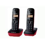 Dect Panasonic TG1612 duo negro rojo