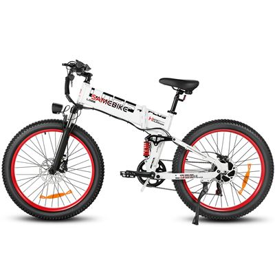 Samebike Blanco Bicicleta Elétrica Lo26plus 48V 15Ah 1000W 100Km