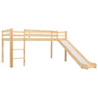Cama alta para niños vidaXL tobogán y escalera madera pino 97x208 cm