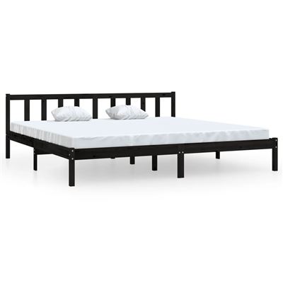 Vidaxl Negro Estructura De Cama Madera Maciza De Pino 200X200cm 24,1Kg