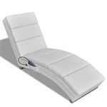 Sillón vidaXL de masaje reclinable cuero sintético blanco