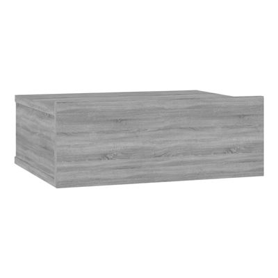 Vidaxl Gris Mesita De Noche Flotante Madera Contrachapada 40X30x15cm