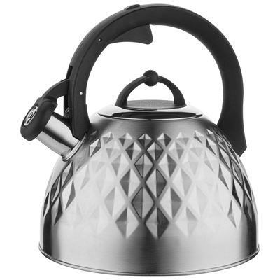 Florina Gris Tetera Con Silbato Hervidor De Agua 2 5L Inducción Inox Moderno Fenny Satin