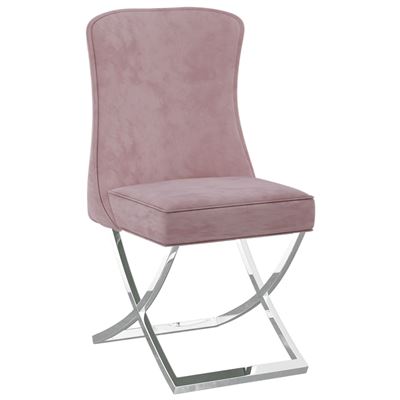 Silla de comedor vidaXL terciopelo acero inoxidable rosa 53x52x98cm