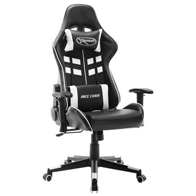 Silla Gaming De Cuero Sintético Vidaxl Negro Y Blanco