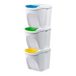 Prosperplast Za852 Juego de 3 cubos reciclaje plástico 25 24 x 40 33.7 75l