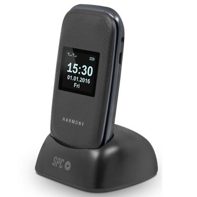 SPC Harmony  teléfono móvil para mayores con tapa, botón SOS, teclas y pantalla grande, Negro