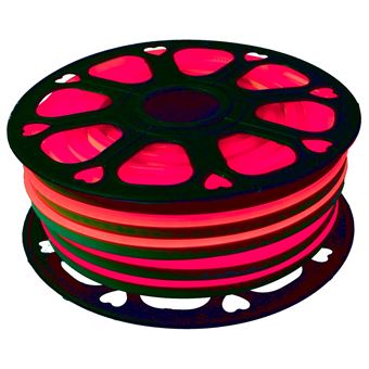 Tira LED NEON flexible 25m, Color luz roja 12VDC 8 * 16mm, corte 2,5cm, 120 led/m SMD2835