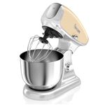Retro Batidora amasadora Swan SP33010CN 4,5 Litros, bajo ruido, Diseño Vintage Crema, 1200W