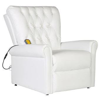 Sillón de masaje reclinable piel sintética, blanco