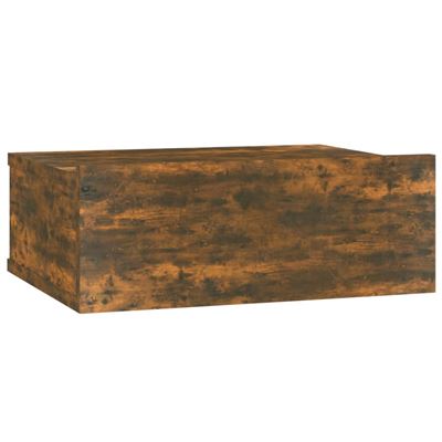 Vidaxl Mesita De Noche Flotante Madera Roble Ahumado 40X30x15cm