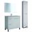 Pack Completo de Baño: mueble lavabo de PMMA + Espejo + Grifería + columna de baño, Blanco Brillo_0