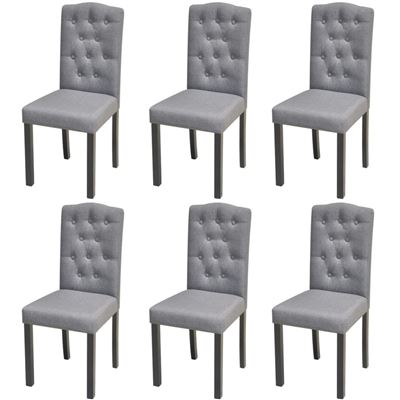 Vidaxl Gris/Claro Sillas De Comedor 6 Unidades De Tela