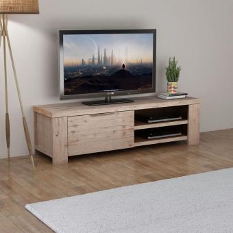 Mueble para TV madera maciza de acacia cepillada 140x38x40 cm, Pequeño