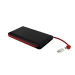 Power bank 8000 mAh USB 2A cable USB-Micro USB + adaptador Lightning, Negro