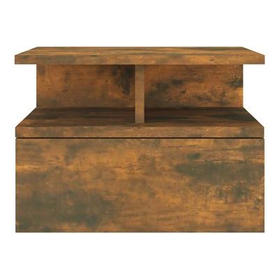 Vidaxl Mesita De Noche Flotante Madera Roble Ahumado 40X31x27cm