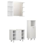 Conjunto de muebles de baño 3 piezas vidaXL aglomerado blanco 38 kg