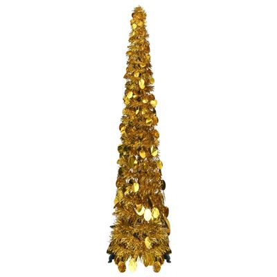 Árbol de Navidad artificial emergente dorado vidaXL PET 120 cm