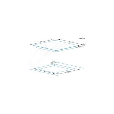 Placa Vitrocerámica Edesa Evt6328r 3 Zonas 60cm 5700w Negro
