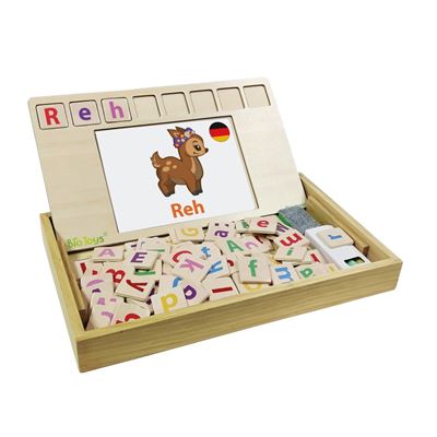 Bio Toys Escuela De Palabras Bilingüe Inglés-español - Juego De Madera Lexibook
